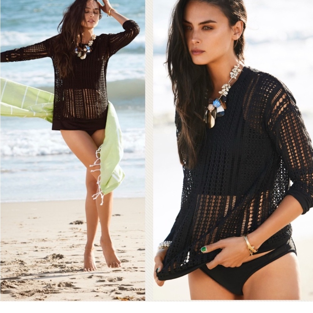 FABLETICS Sophie Top Open Knit Black S